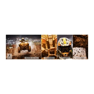 Fotobehang Staaltje Standard Eco - No risk no fun - Sport, Viervoudig, Race - 100x30 cm