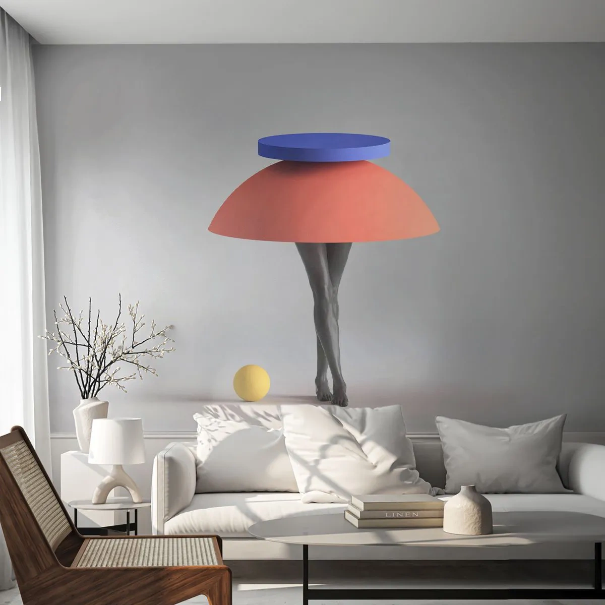 Fotobehang op maat Premium Sand - Surrealistische compositie - 3D, Benen, Vormen
