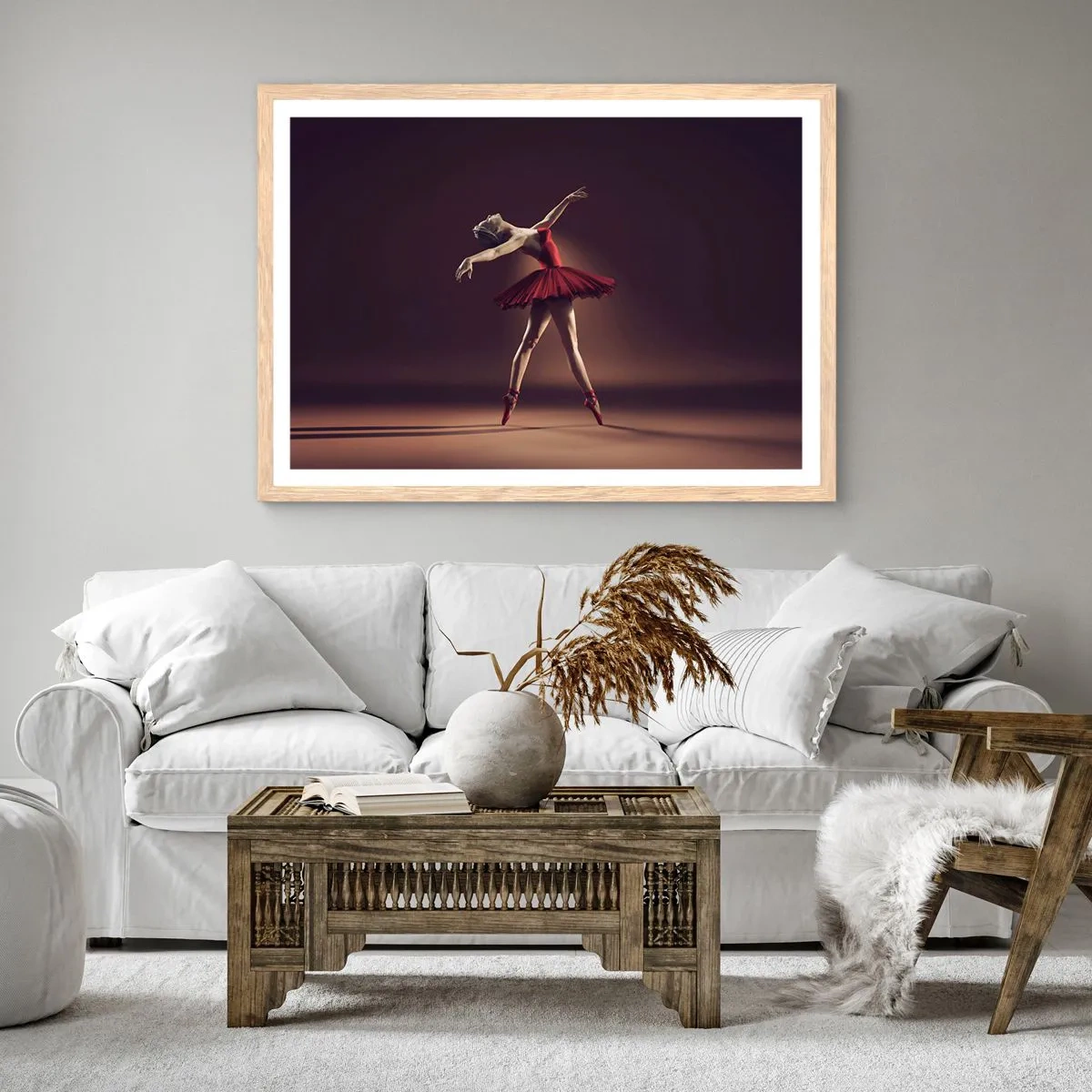 Een poster in een licht eiken lijst - Een prima ballerina - 100x70 cm