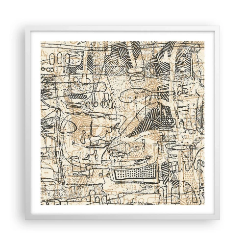 Poster in een witte lijst - Het wacht om te worden gedecodeerd - 60x60 cm