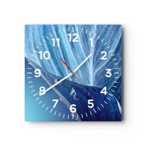 Wandklok - Klok - Verborgen druppels blauw - 30x30 cm