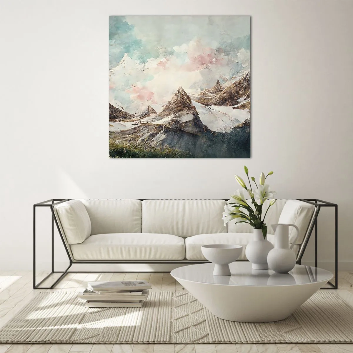 Schilderen op glas - Rotsbladen - 60x60 cm