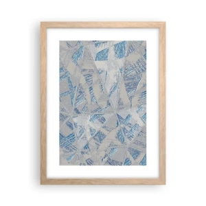 Een poster in een licht eiken lijst - In een blauwgrijs labyrint - 30x40 cm