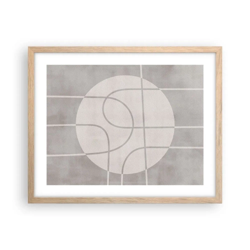 Een poster in een licht eiken lijst - Rond en rechtdoor - 50x40 cm