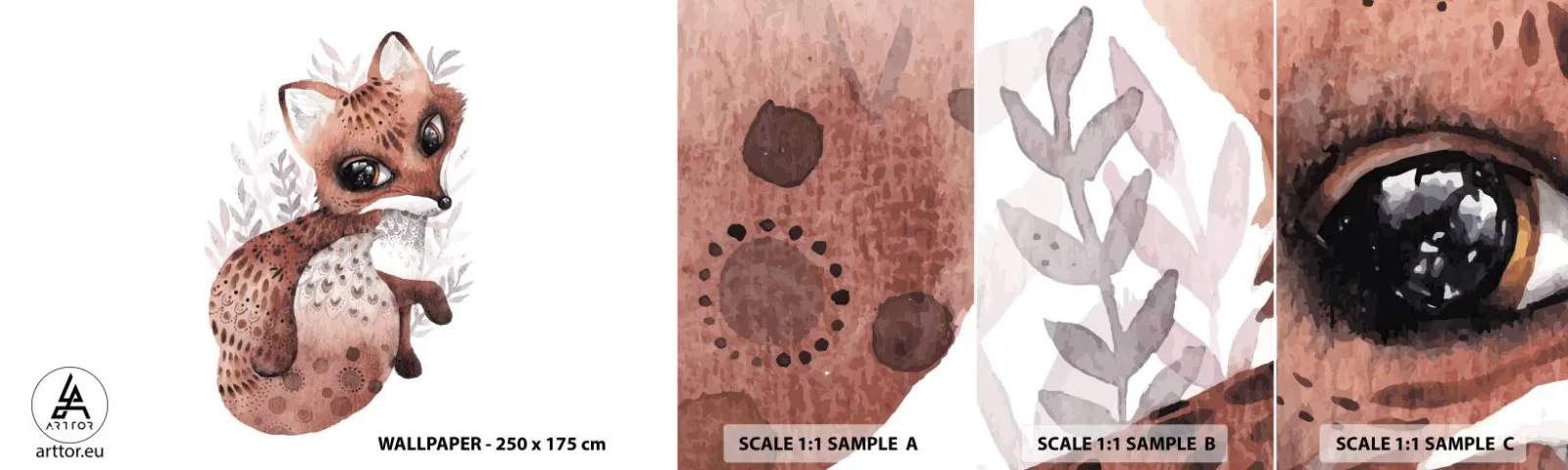 Fotobehang Monster Zelfklevend Deluxe Sticker - Houd er gewoon van - Voor kinderen, Vos, Sprookje - 100x30 cm