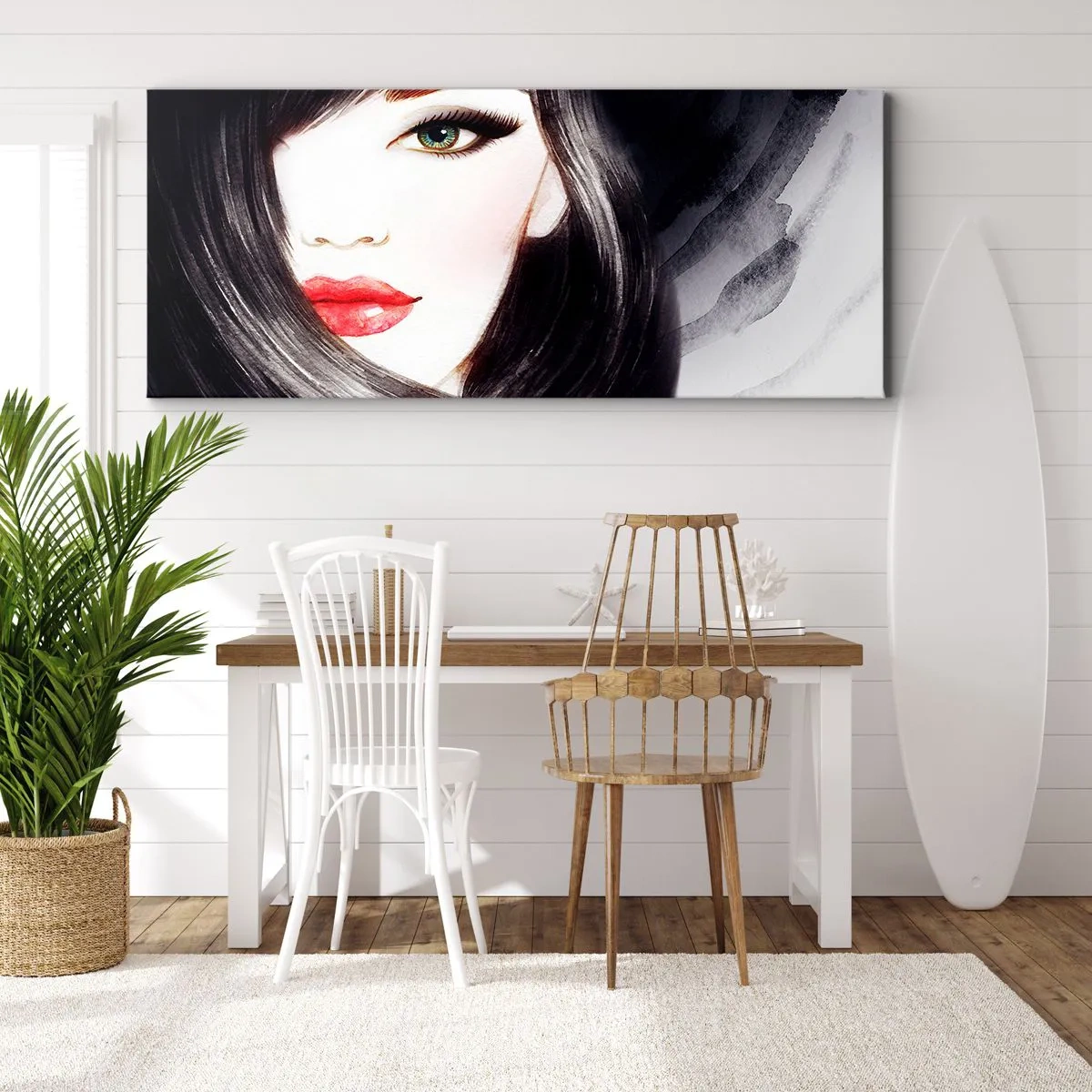 Schilderen op canvas - Saffier look - 90x30 cm