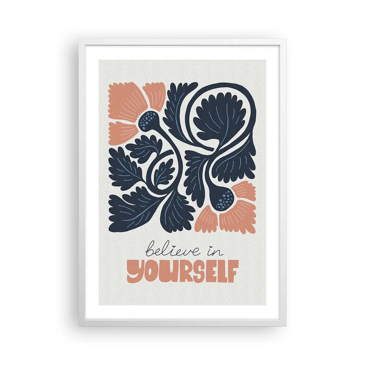 Poster in een witte lijst - En jij bloeit ook - 50x70 cm