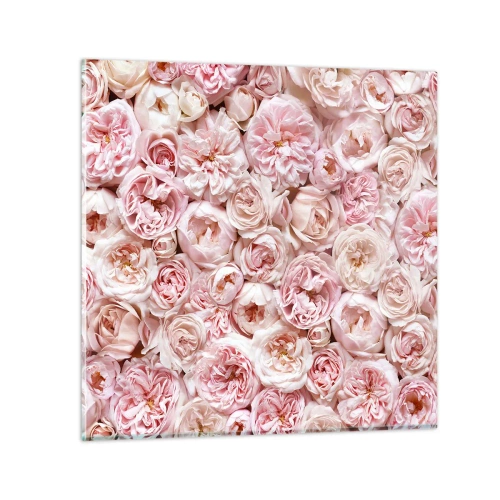 Schilderen op glas - Een bed van rozen - 40x40 cm