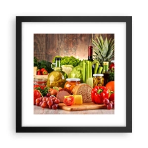 Poster in een zwarte lijst - Gerookt, gebakken en gemarineerd - 30x30 cm