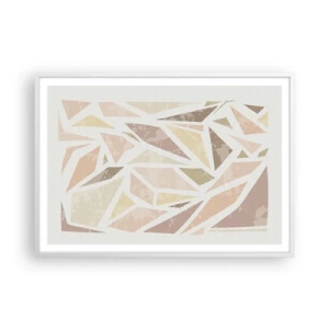 Poster in een witte lijst - Gebrandschilderd glas compositie - 100x70 cm