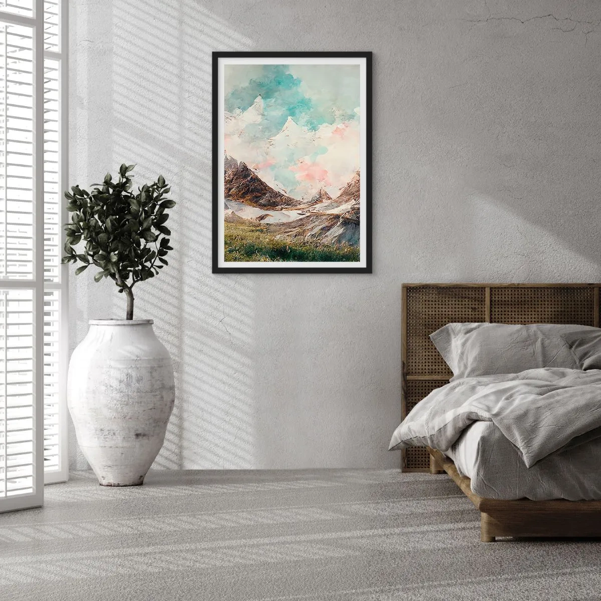 Poster in een zwarte lijst - Rotsbladen - 30x40 cm