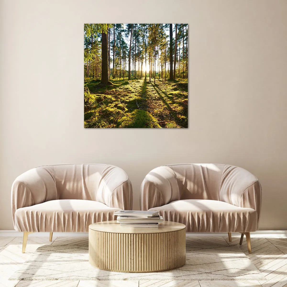 Schilderen op glas - … Achter de zeven bossen - 60x60 cm