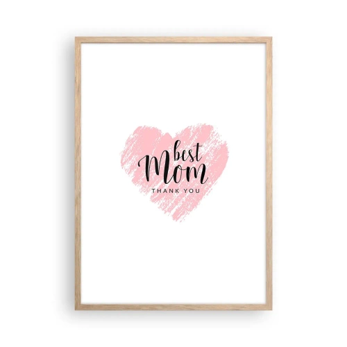 Een poster in een licht eiken lijst - Altijd het juiste moment - 50x70 cm