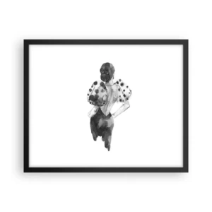 Poster in een zwarte lijst - Ze kwam langs - 50x40 cm