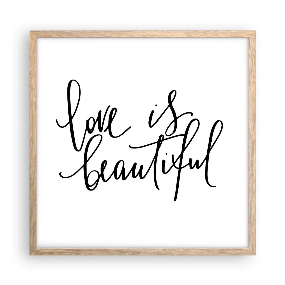 Een poster in een licht eiken lijst - Lees en herhaal - 50x50 cm