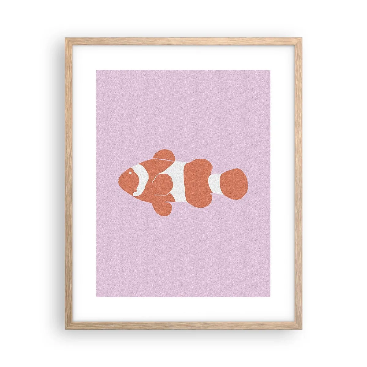 Een poster in een licht eiken lijst - In koraal dat bij haar gezicht en staart past - 40x50 cm