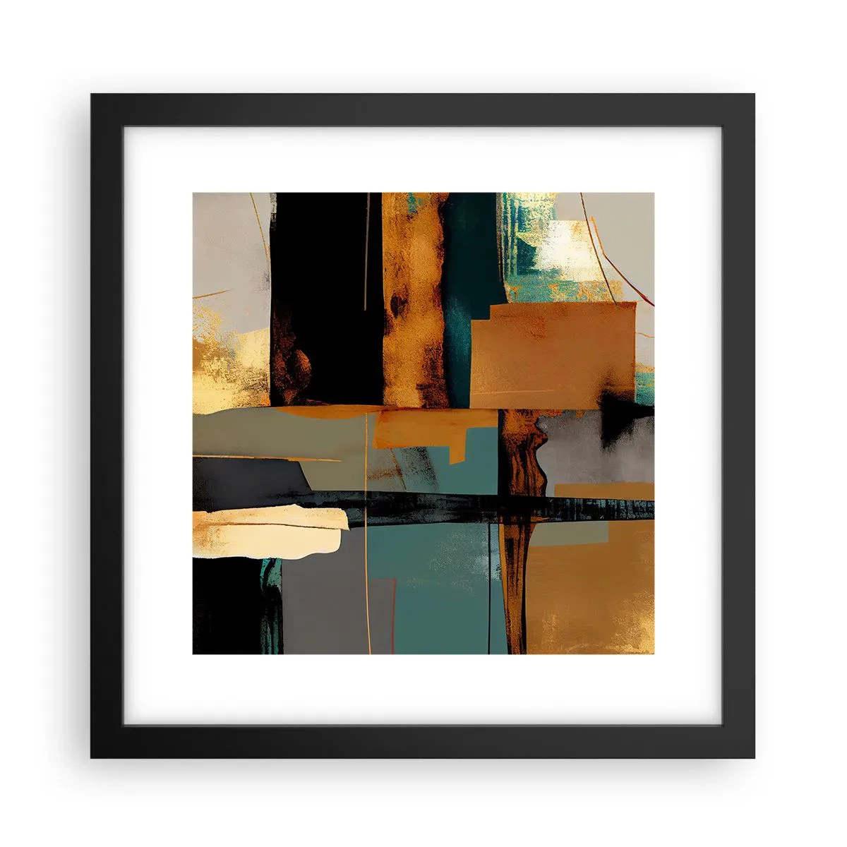 Poster in een zwarte lijst - Abstractie – licht en schaduw - 30x30 cm