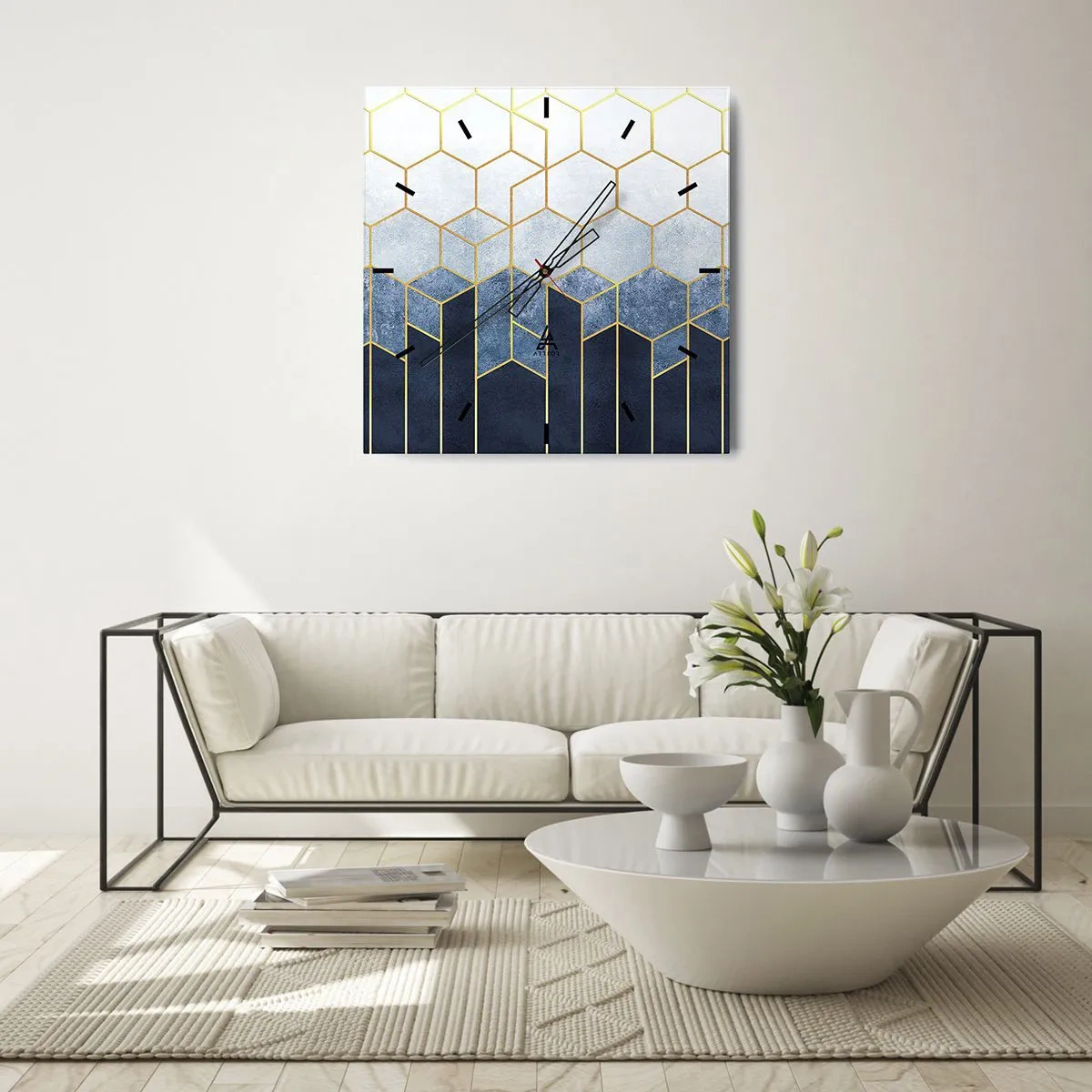 Wandklok - Klok - Compositie in een gesyncopeerd ritme - 40x40 cm