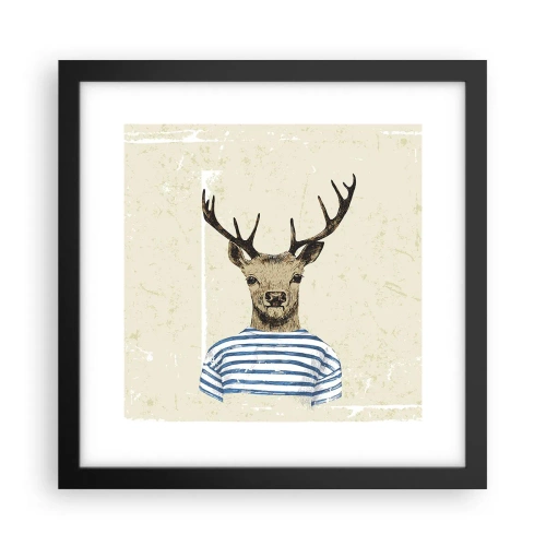 Poster in een zwarte lijst - Omdat ik van gestreepte t-shirts hou! - 30x30 cm