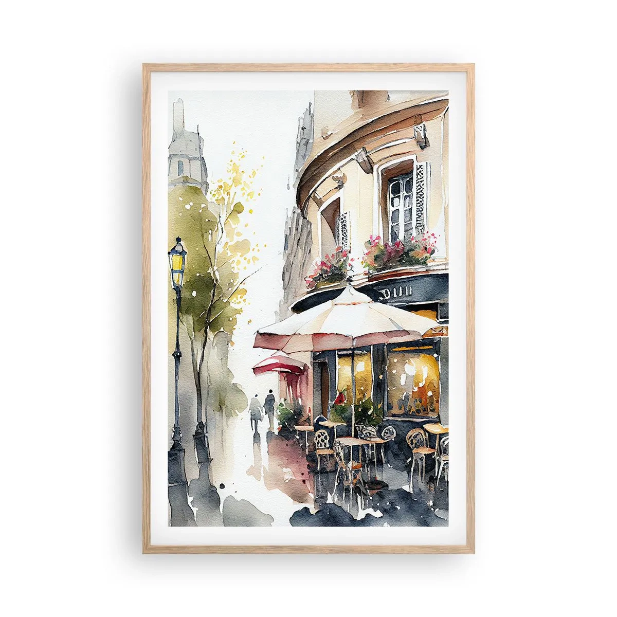 Een poster in een licht eiken lijst - Parijse ochtend - 61x91 cm