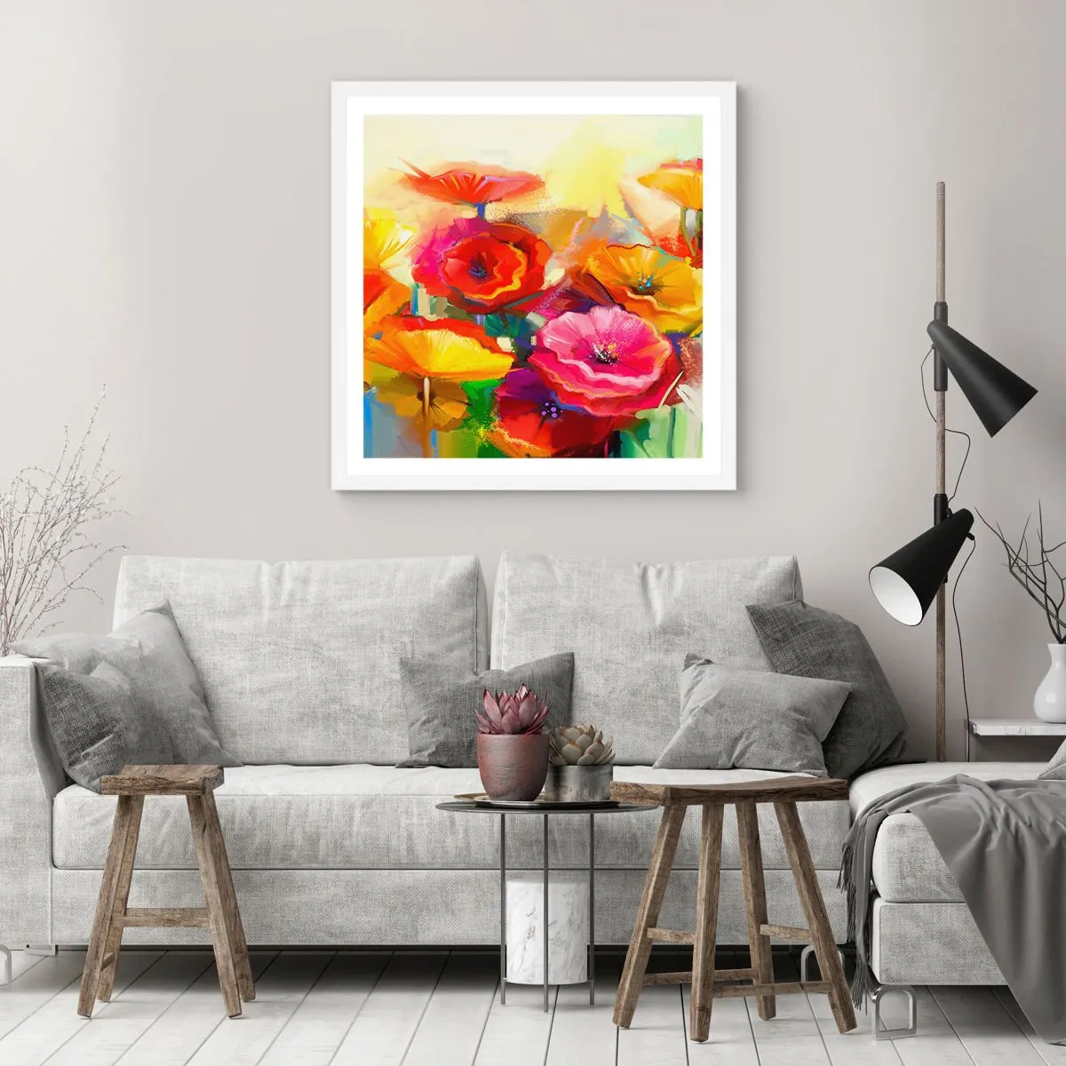 Poster in een witte lijst - Niet alleen rood - 40x40 cm