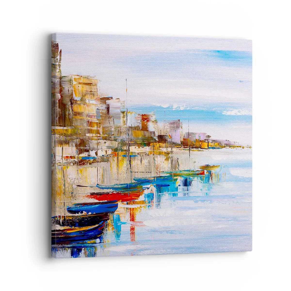 Schilderen op canvas - Een veelkleurig stedelijk toevluchtsoord - 30x30 cm
