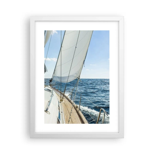 Poster in een witte lijst - Ahoi, avontuur - 30x40 cm