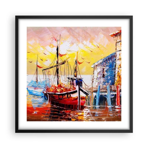 Poster in een zwarte lijst - Gelukkige terugkeer - 50x50 cm