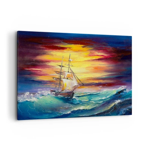 Schilderen op canvas - Dapper onder de golven - 120x80 cm