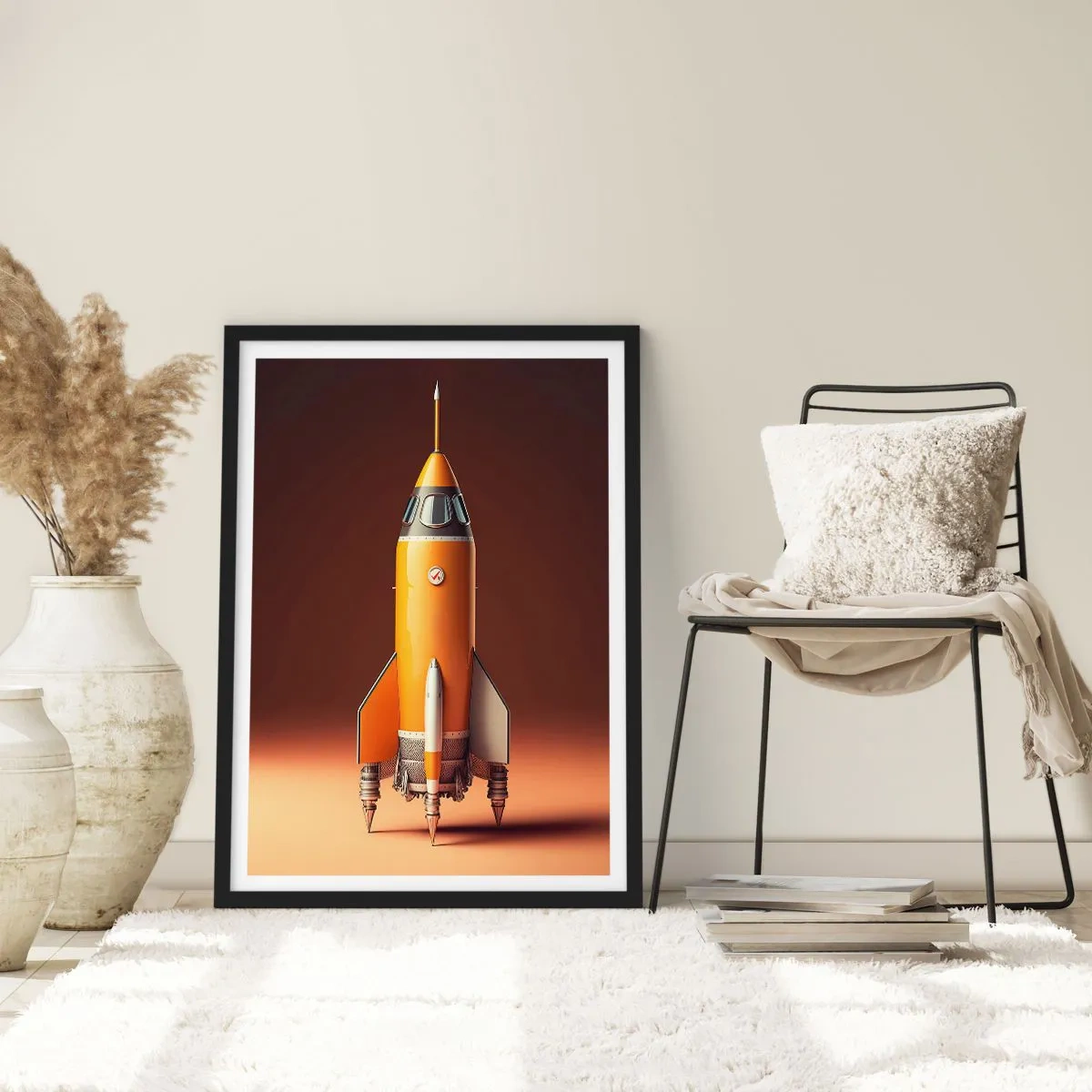 Poster in een zwarte lijst - Het begint met een droom - 70x100 cm