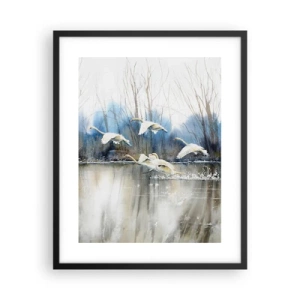 Poster in een zwarte lijst - Zoals in het sprookje over wilde zwanen - 40x50 cm