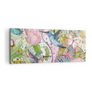 Schilderen op canvas - Verstrikt in wijnstokken - 100x40 cm