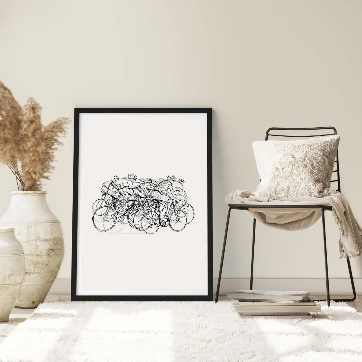 Poster in een zwarte lijst - Samen als team - 70x100 cm