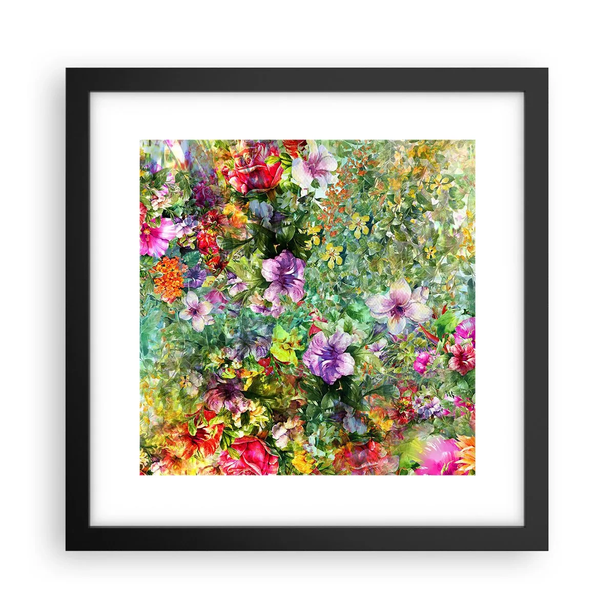 Poster in een zwarte lijst - In bloemen voor verderf - 30x30 cm