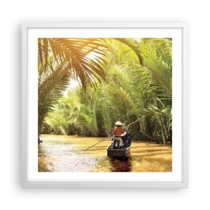 Poster in een witte lijst - Een palmravijn langs - 50x50 cm