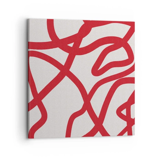 Schilderen op canvas - Rood op wit - 70x70 cm