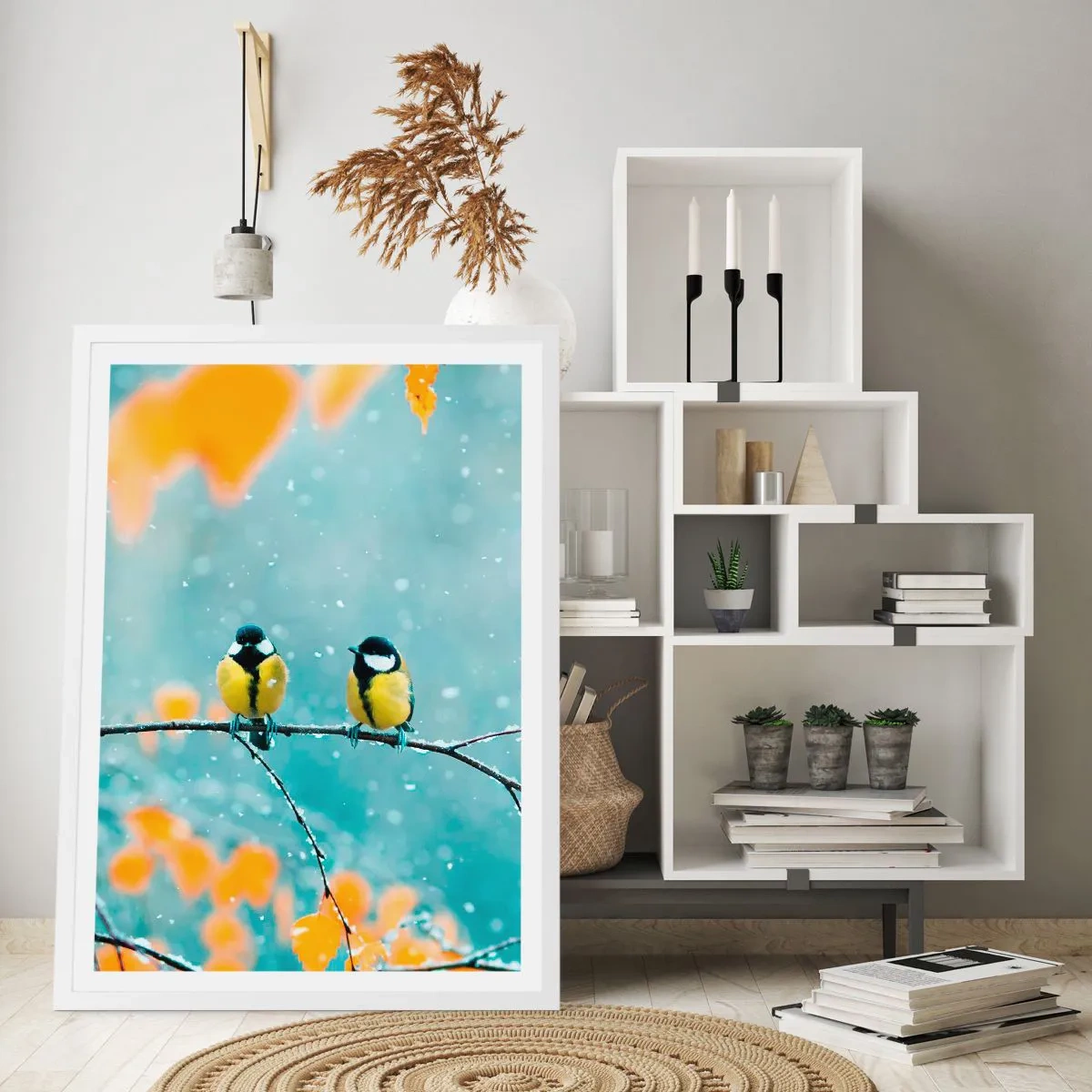 Poster in een witte lijst - Vogelroddel - 70x100 cm