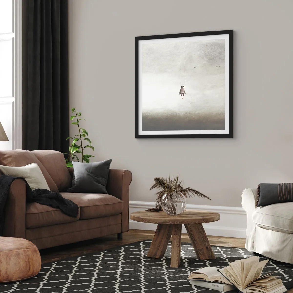 Poster in een zwarte lijst - Een kind in ons - 50x50 cm