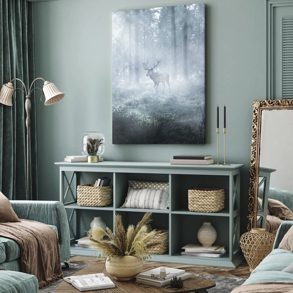 Schilderen op canvas - Ochtendbezoek aan het landgoed - 50x70 cm