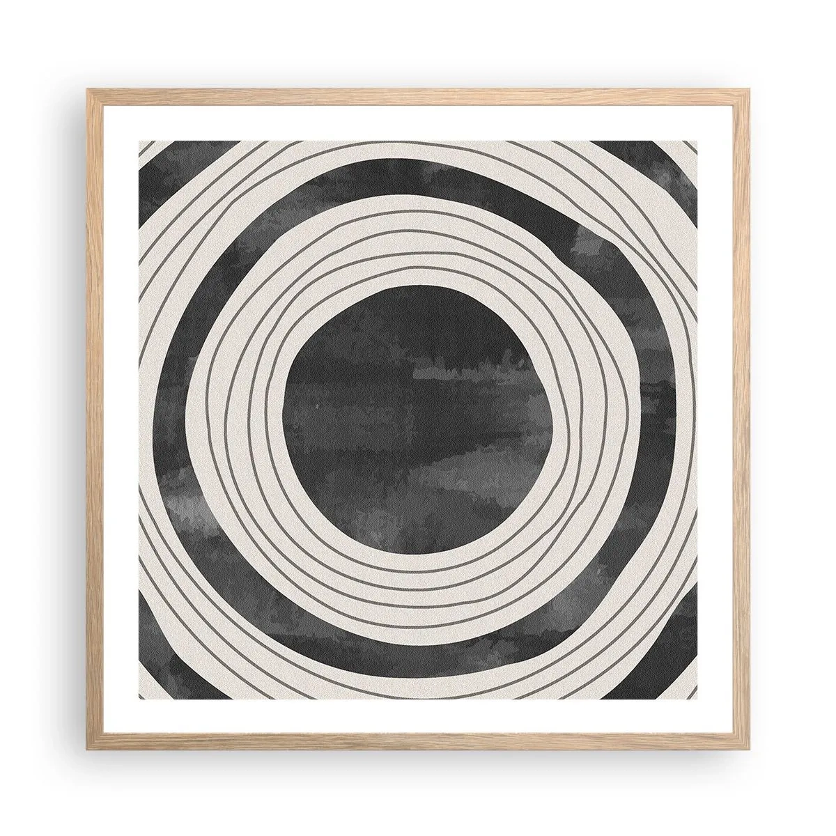 Een poster in een licht eiken lijst - Precies op het punt - 60x60 cm