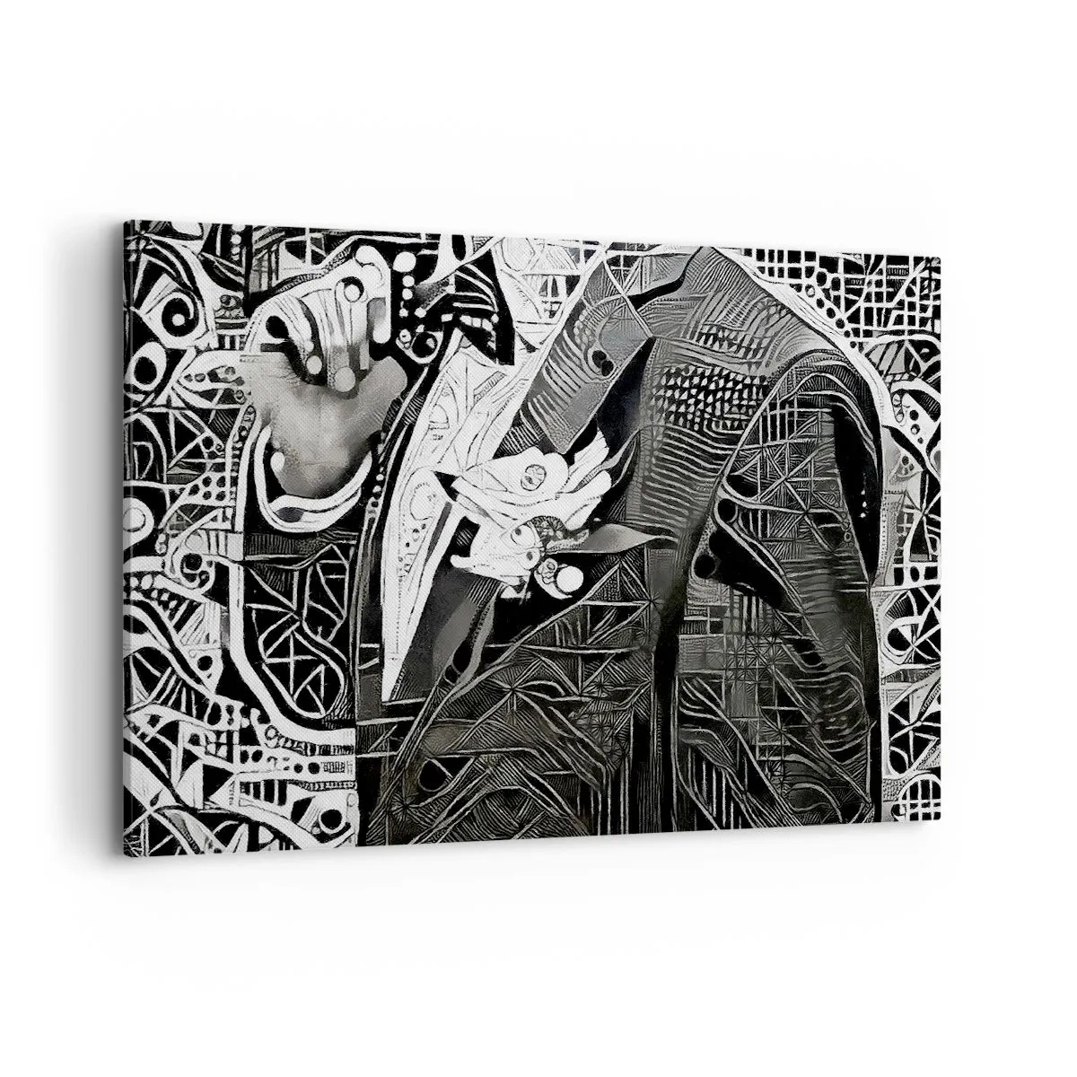 Schilderen op canvas - Alleen een ogenschijnlijk grijze man - 120x80 cm