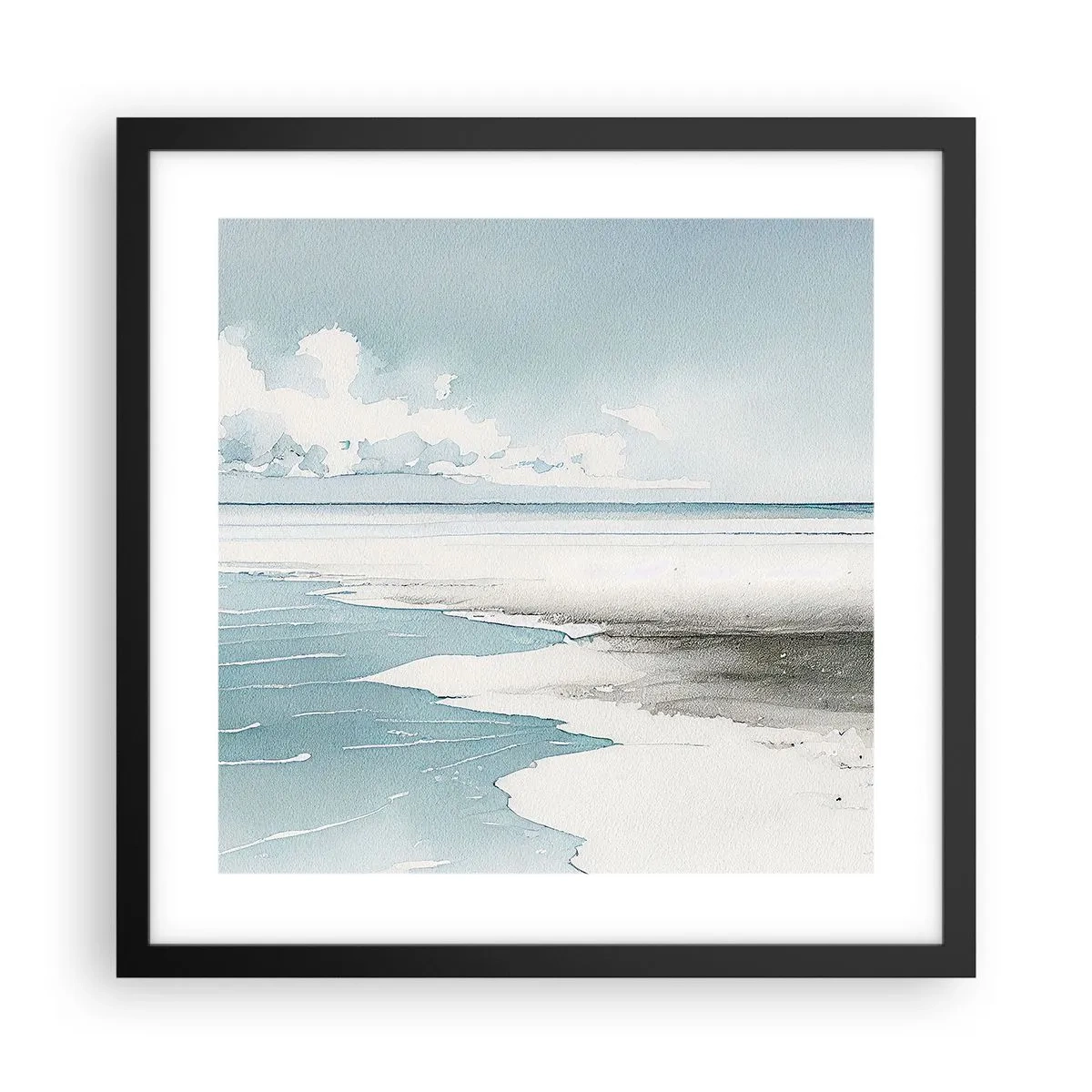 Poster in een zwarte lijst - Zachte vloed - 40x40 cm