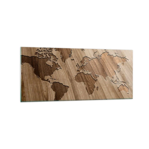 Schilderen op glas - De wereld ligt op tafel - 120x50 cm