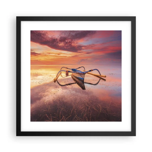 Poster in een zwarte lijst - De rust van een tropische avond - 40x40 cm
