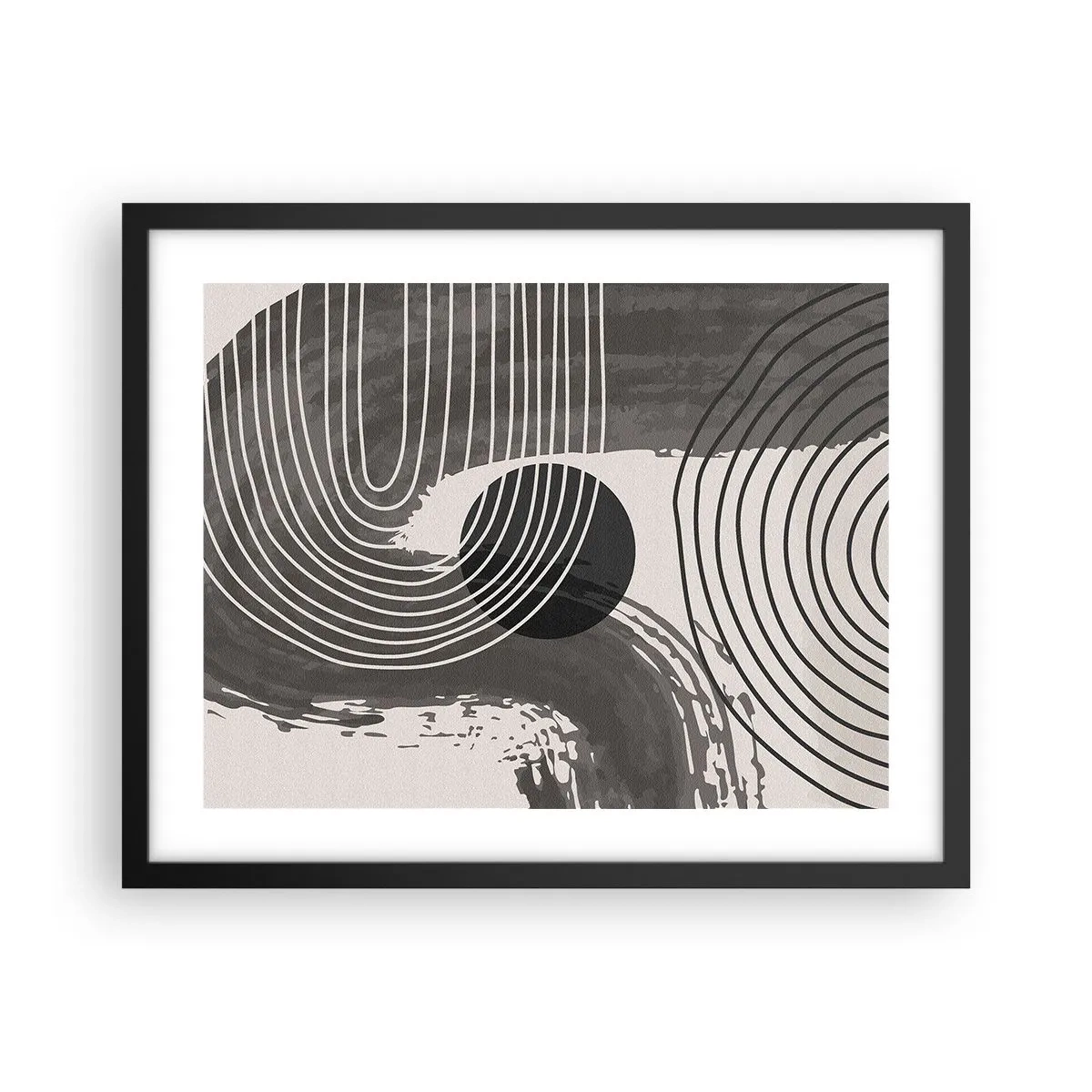 Poster in een zwarte lijst - Het ovaal wint - 50x40 cm