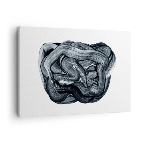 Schilderen op canvas - Abstracte compositie in grijstinten - 70x50cm - Het is niet zo eenvoudig - Moderne wanddecoratie voor woonkamer en slaapkamer ARTTOR