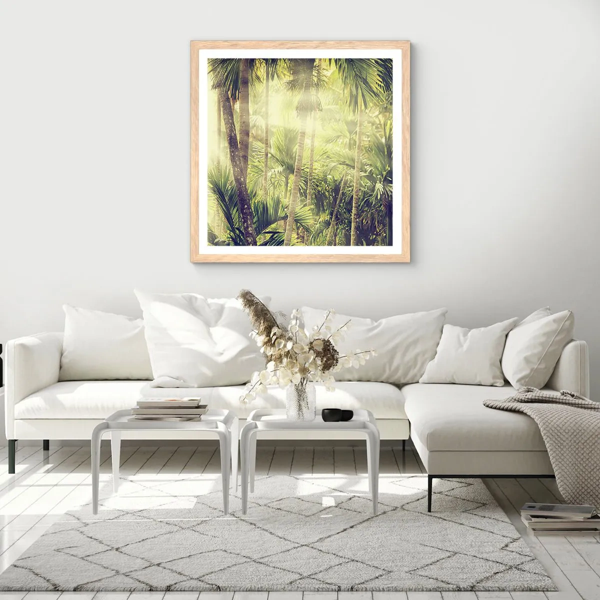 Een poster in een licht eiken lijst - In groene hitte - 50x50 cm