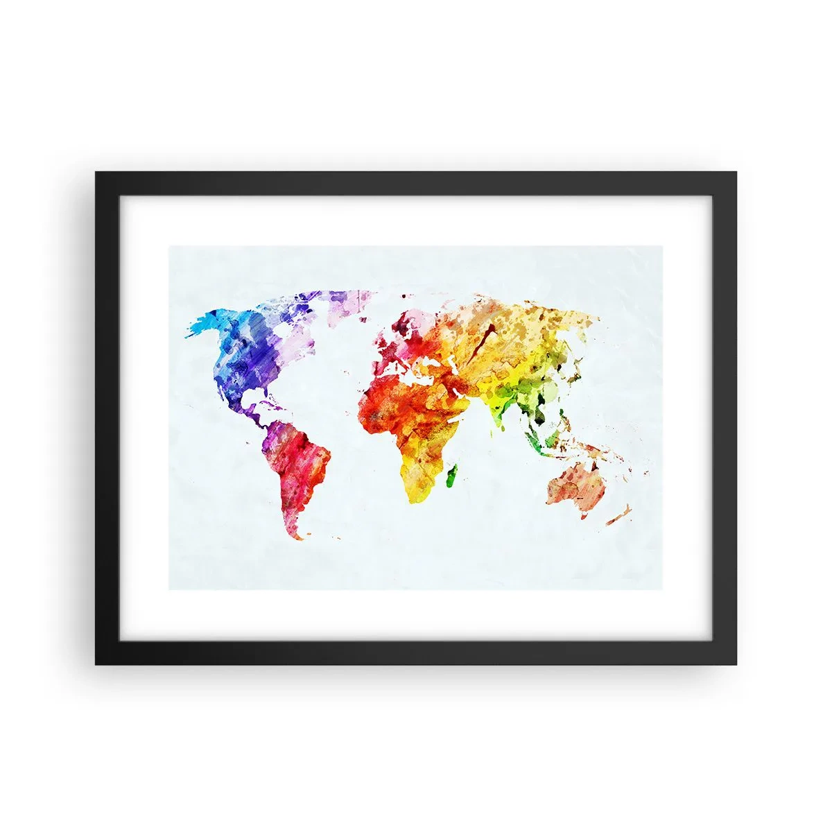Poster in een zwarte lijst - Alle kleuren van de wereld - 40x30 cm