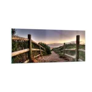 Schilderen op glas - Het doel is al zichtbaar - 100x40 cm