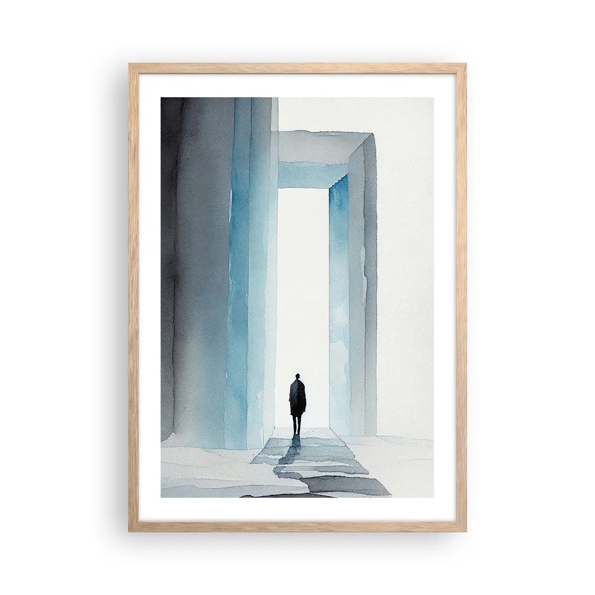 Een poster in een licht eiken lijst - Leef zonder grenzen - 50x70 cm
